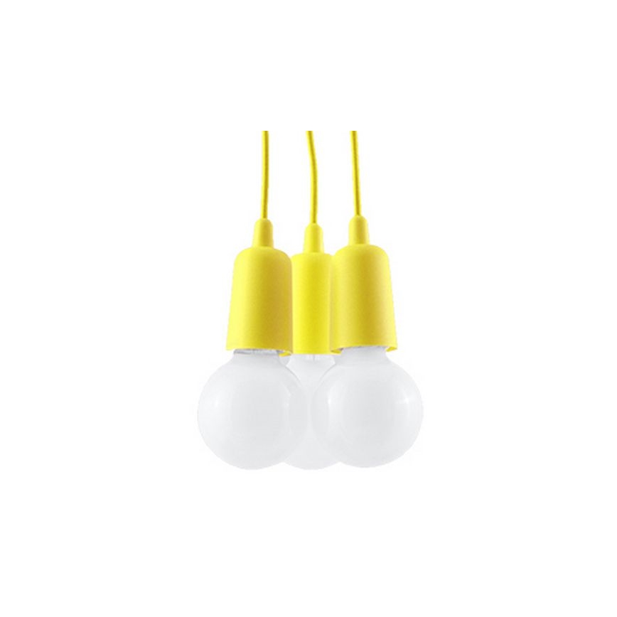 Lampadario su filo DIEGO 3xE27/60W/230V giallo