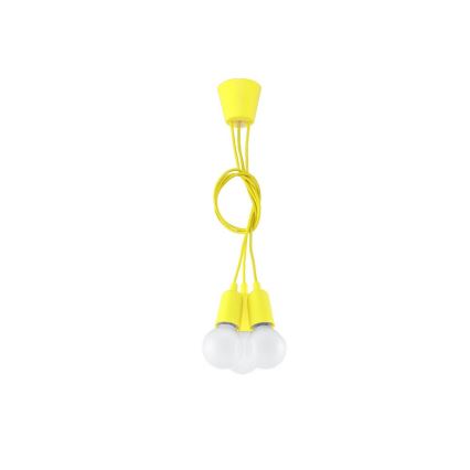 Lampadario su filo DIEGO 3xE27/60W/230V giallo