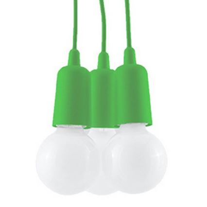 Lampadario su filo DIEGO 3xE27/60W/230V verde