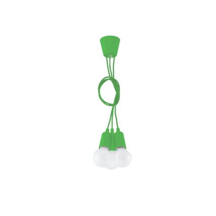 Lampadario su filo DIEGO 3xE27/60W/230V verde