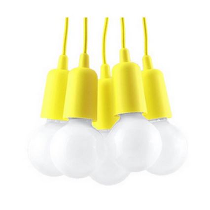 Lampadario su filo DIEGO 5xE27/60W/230V giallo