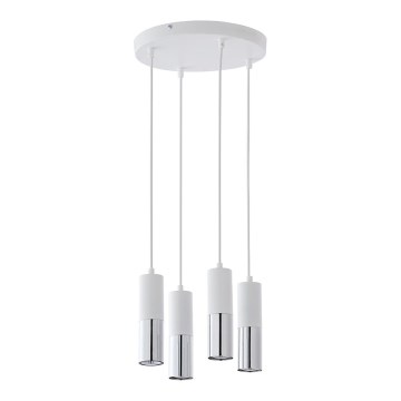 Lampadario su filo ELIT 4xGU10/10W/230V bianco