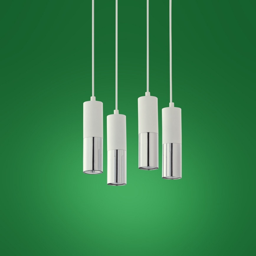 Lampadario su filo ELIT 4xGU10/10W/230V bianco