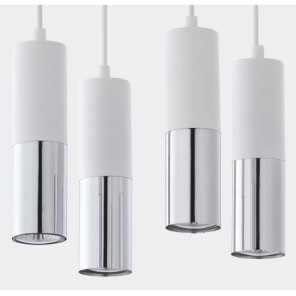 Lampadario su filo ELIT 4xGU10/10W/230V bianco