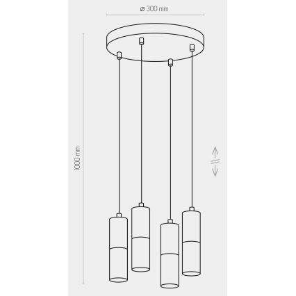 Lampadario su filo ELIT 4xGU10/10W/230V bianco