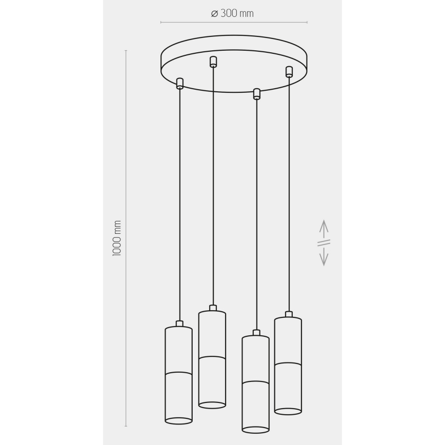 Lampadario su filo ELIT 4xGU10/10W/230V bianco