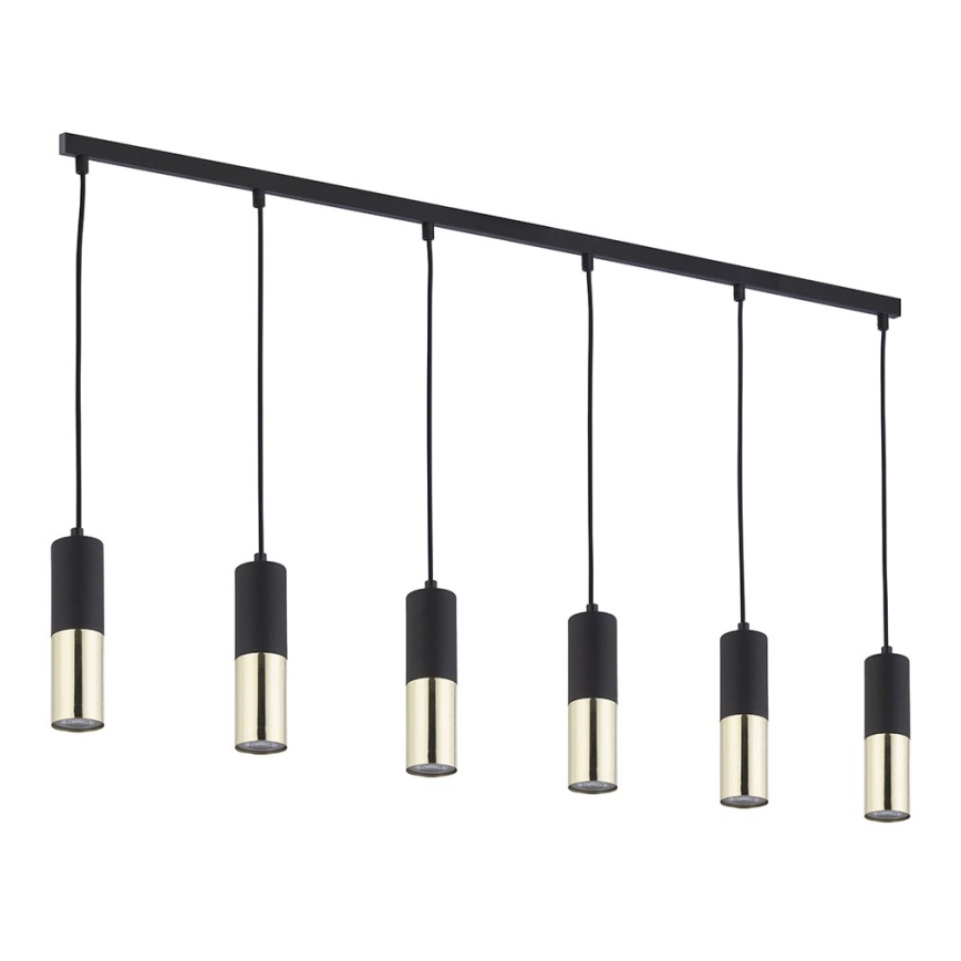 Lampadario su filo ELIT 6xGU10/10W/230V nero