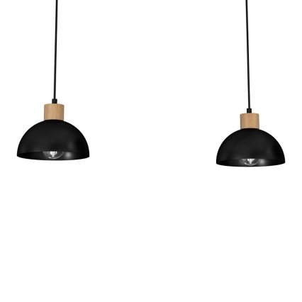 Lampadario su filo ERIK 2xE27/60W/230V beige/nero