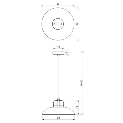 Lampadario su filo  FELIX 1xE27/60W/230V bianco