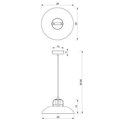 Lampadario su filo FELIX 1xE27/60W/230V verde