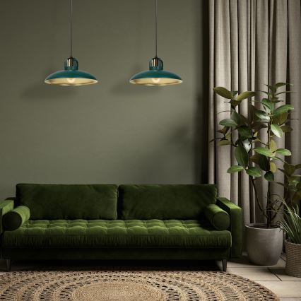 Lampadario su filo FELIX 2xE27/60W/230V verde