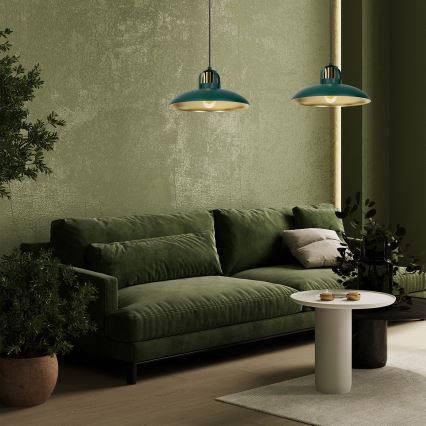 Lampadario su filo FELIX 2xE27/60W/230V verde