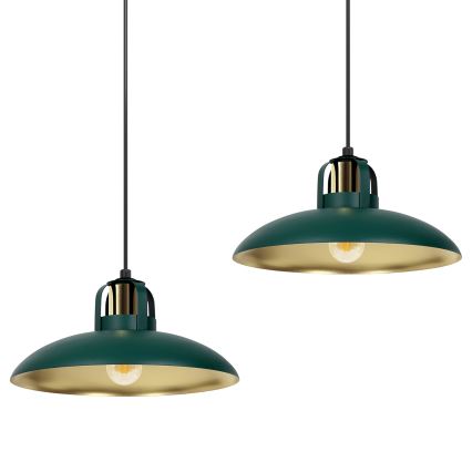 Lampadario su filo FELIX 2xE27/60W/230V verde