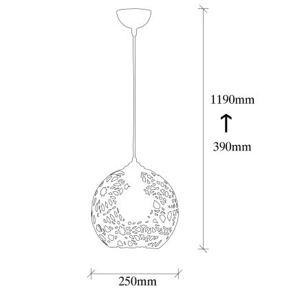 Lampadario su filo FELLINI 1xE27/100W/230V