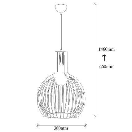 Lampadario su filo FELLINI 1xE27/100W/230V