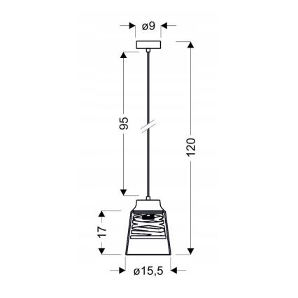 Lampadario su filo FRESNO 1xE27/60W/230V