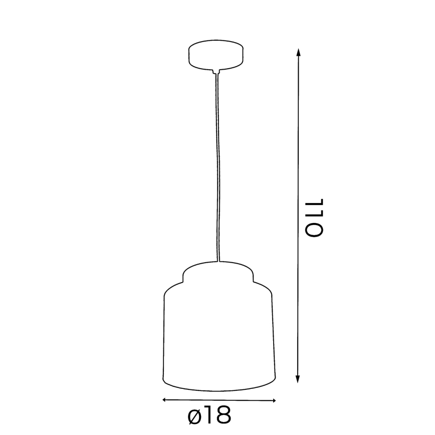 Lampadario su filo FRODI 1xE27/60W/230V nero