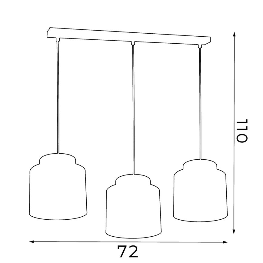 Lampadario su filo FRODI 3xE27/60W/230V nero
