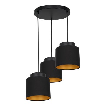 Lampadario su filo FRODI 3xE27/60W/230V nero tondo