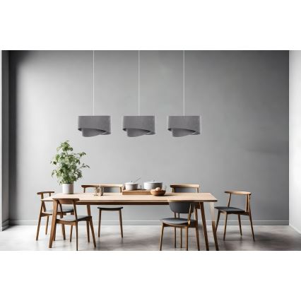 Lampadario su filo GALAXY 3xE27/60W/230V grigio