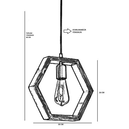 Lampadario su filo GEOMETRIK 1xE27/60W/230V