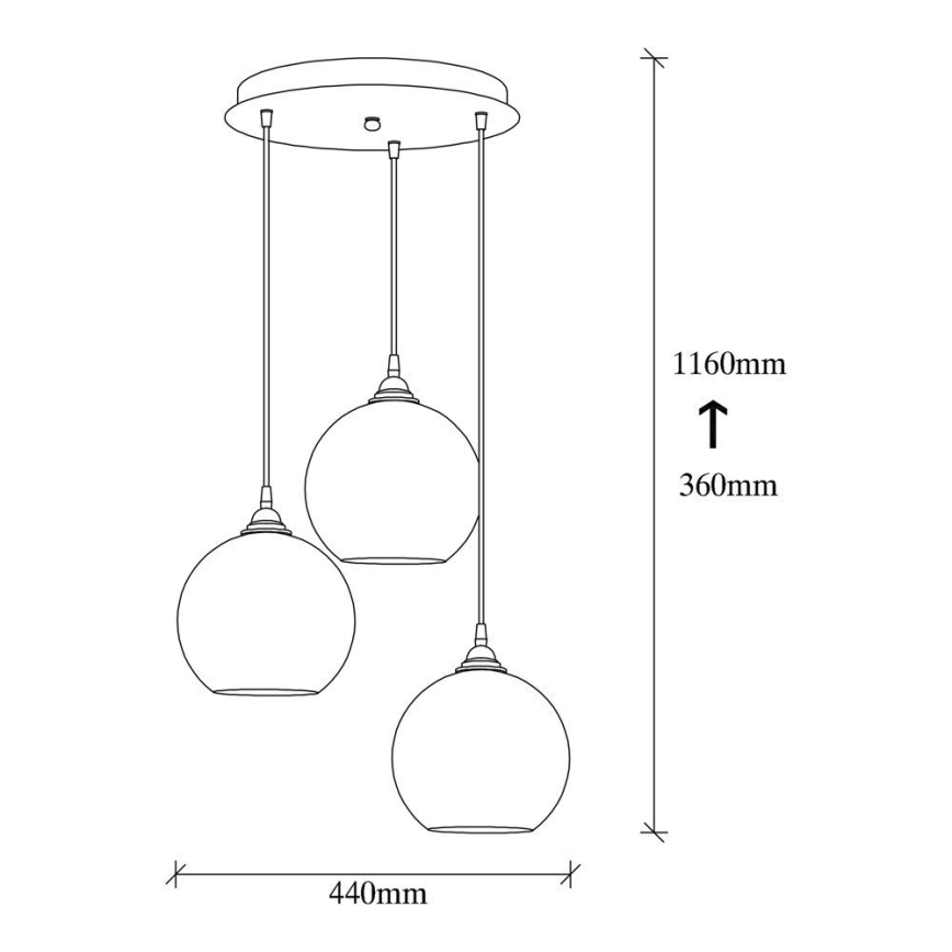 Lampadario su filo GOLD 3xE27/40W/230V