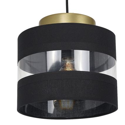 Lampadario su filo HAVARD 1xE27/60W/230V nero/ottone