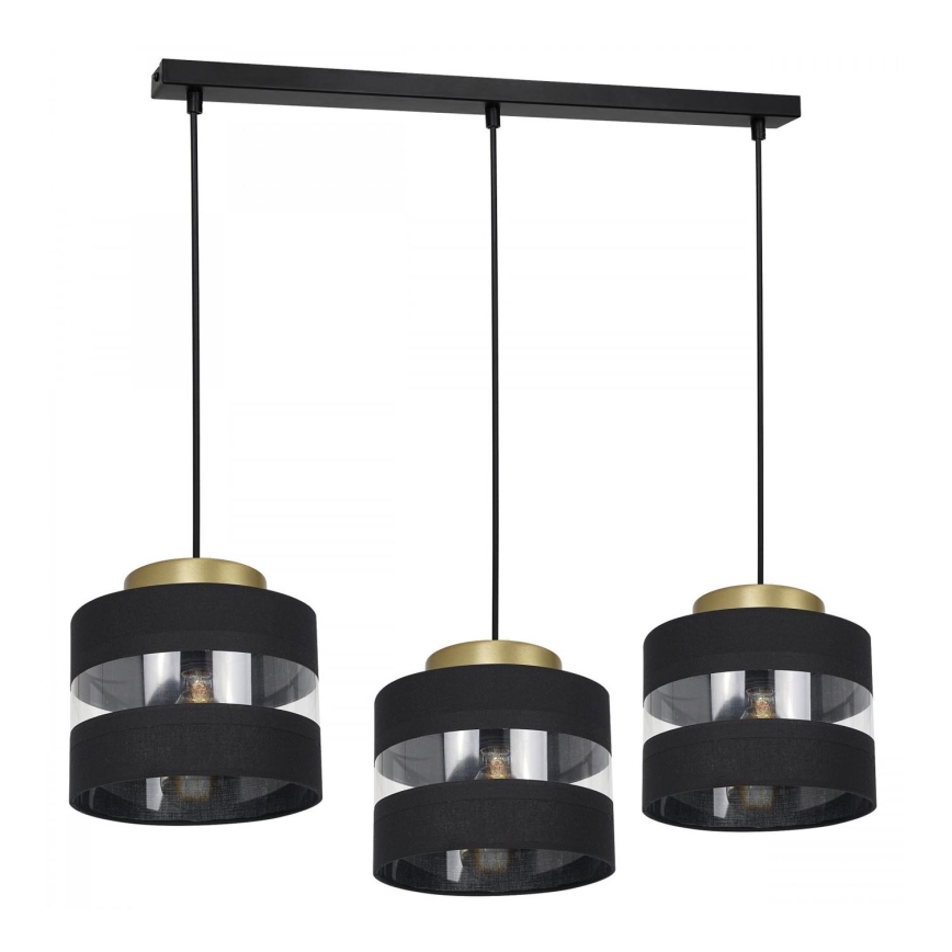 Lampadario su filo HAVARD 3xE27/60W/230V nero/ottone