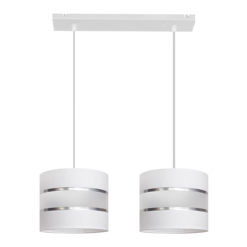 Lampadario su filo HELEN 2xE27/15W/230V bianco