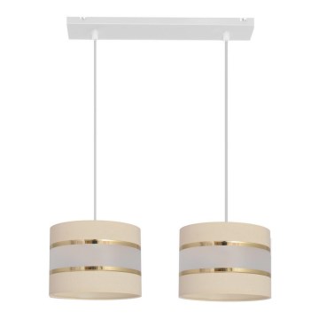 Lampadario su filo HELEN 2xE27/15W/230V crema