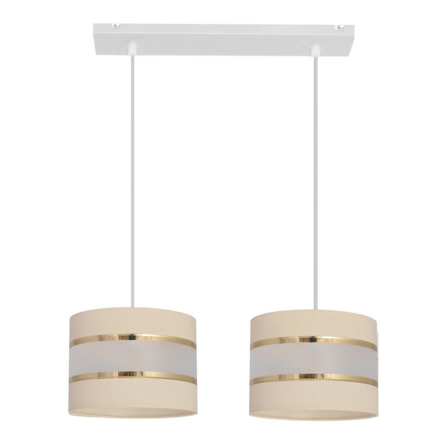 Lampadario su filo HELEN 2xE27/15W/230V crema