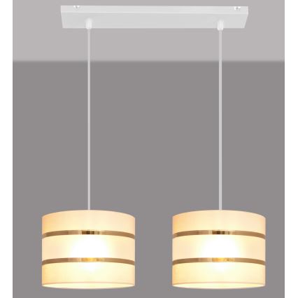 Lampadario su filo HELEN 2xE27/15W/230V crema