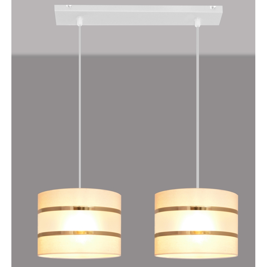 Lampadario su filo HELEN 2xE27/15W/230V crema