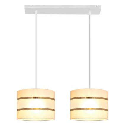 Lampadario su filo HELEN 2xE27/15W/230V crema