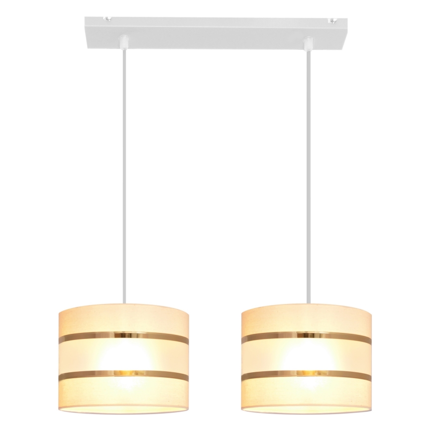 Lampadario su filo HELEN 2xE27/15W/230V crema