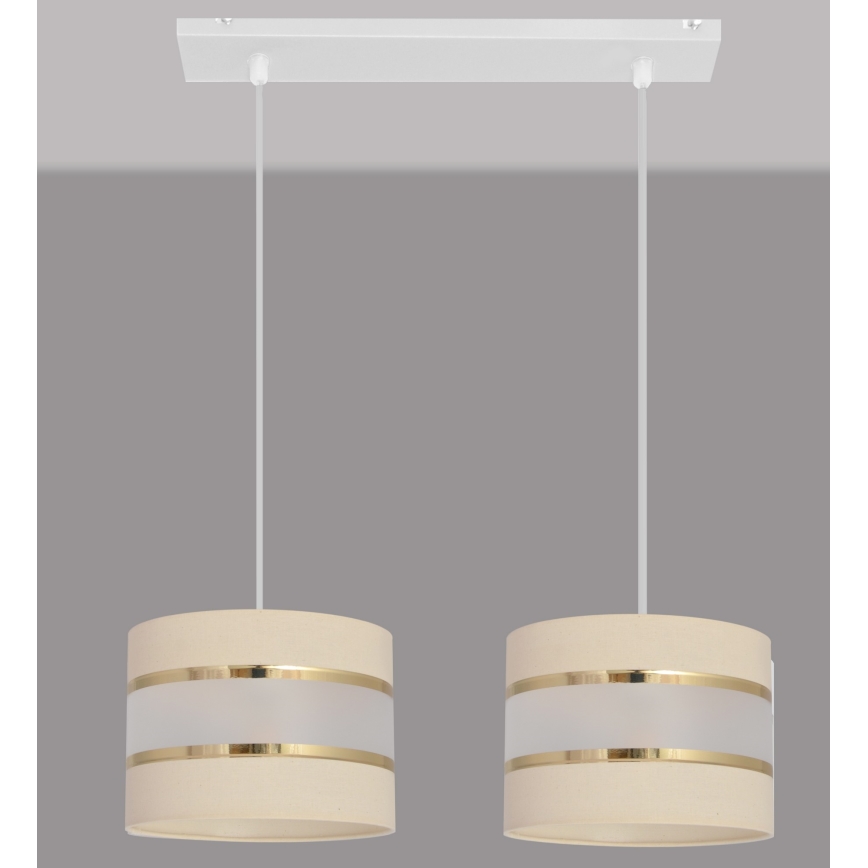 Lampadario su filo HELEN 2xE27/15W/230V crema