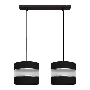 Lampadario su filo HELEN 2xE27/15W/230V nero