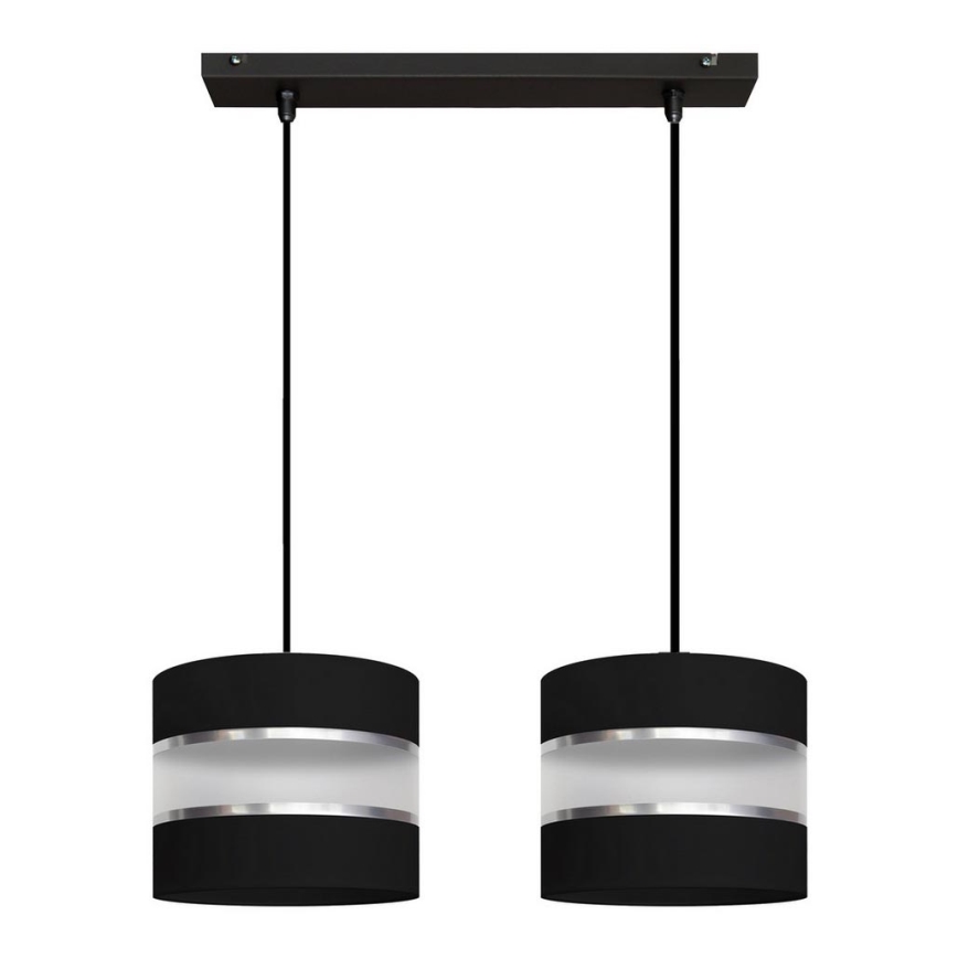 Lampadario su filo HELEN 2xE27/15W/230V nero