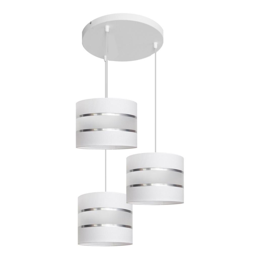 Lampadario su filo HELEN 3xE27/15W/230V bianco