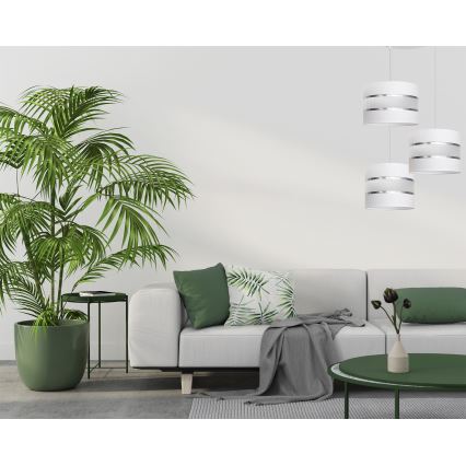 Lampadario su filo HELEN 3xE27/15W/230V bianco