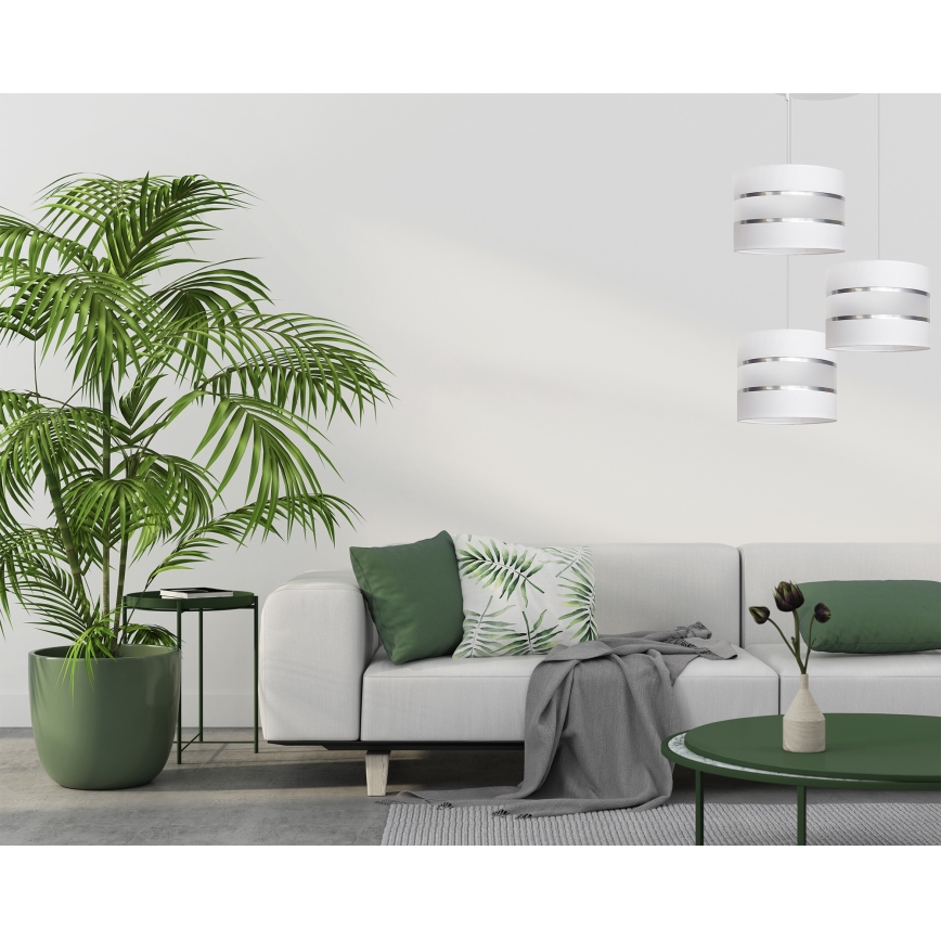 Lampadario su filo HELEN 3xE27/15W/230V bianco