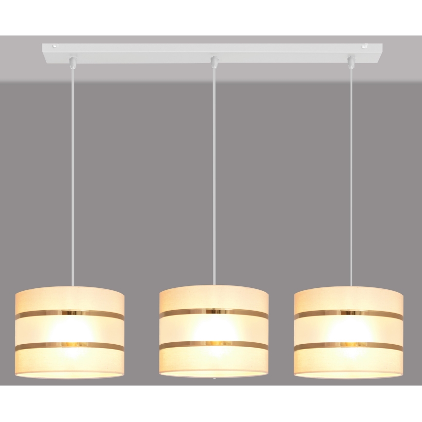 Lampadario su filo HELEN 3xE27/15W/230V crema