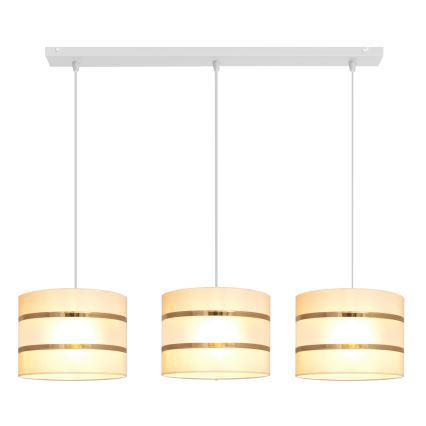 Lampadario su filo HELEN 3xE27/15W/230V crema
