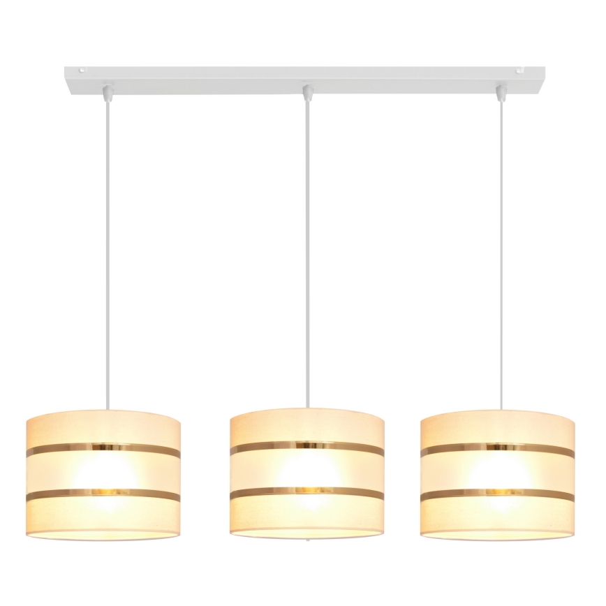 Lampadario su filo HELEN 3xE27/15W/230V crema