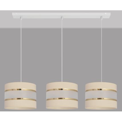 Lampadario su filo HELEN 3xE27/15W/230V crema