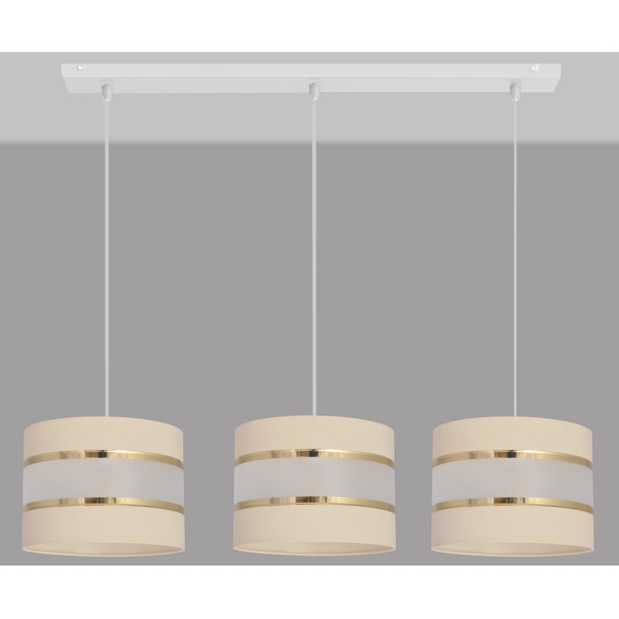 Lampadario su filo HELEN 3xE27/15W/230V crema