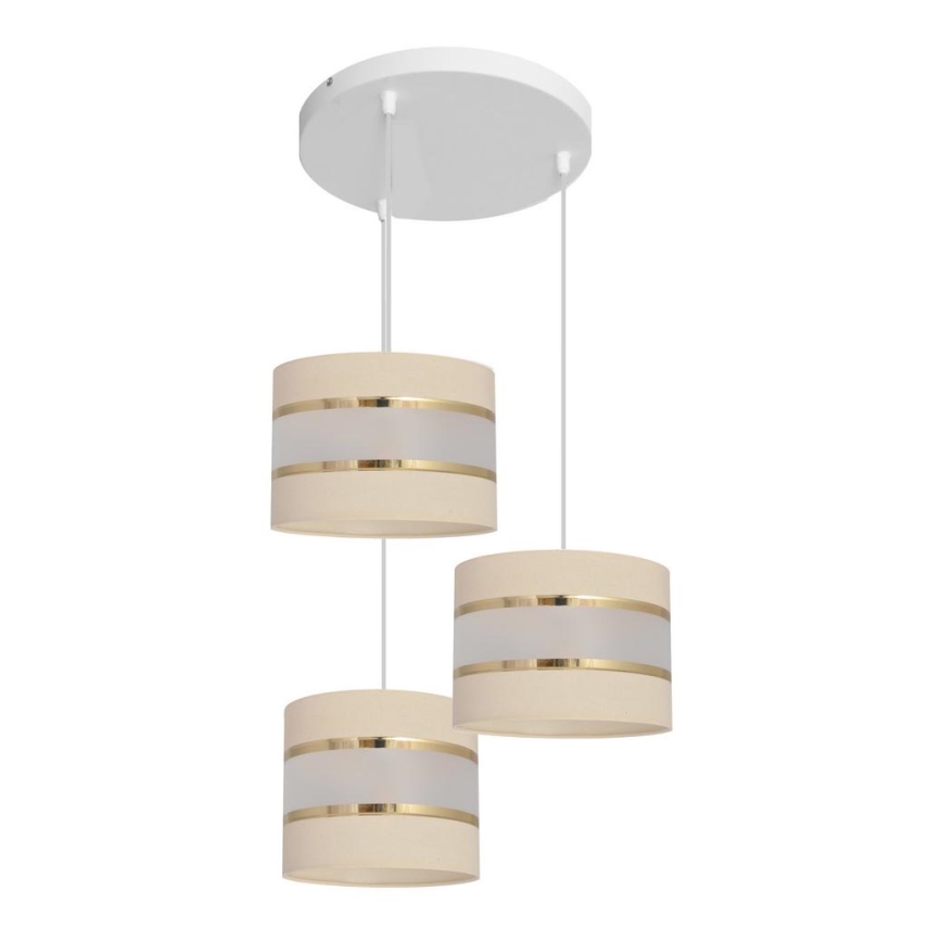 Lampadario su filo HELEN 3xE27/15W/230V crema