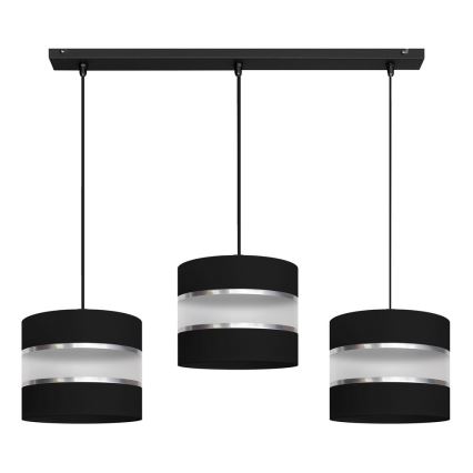 Lampadario su filo HELEN 3xE27/15W/230V nero