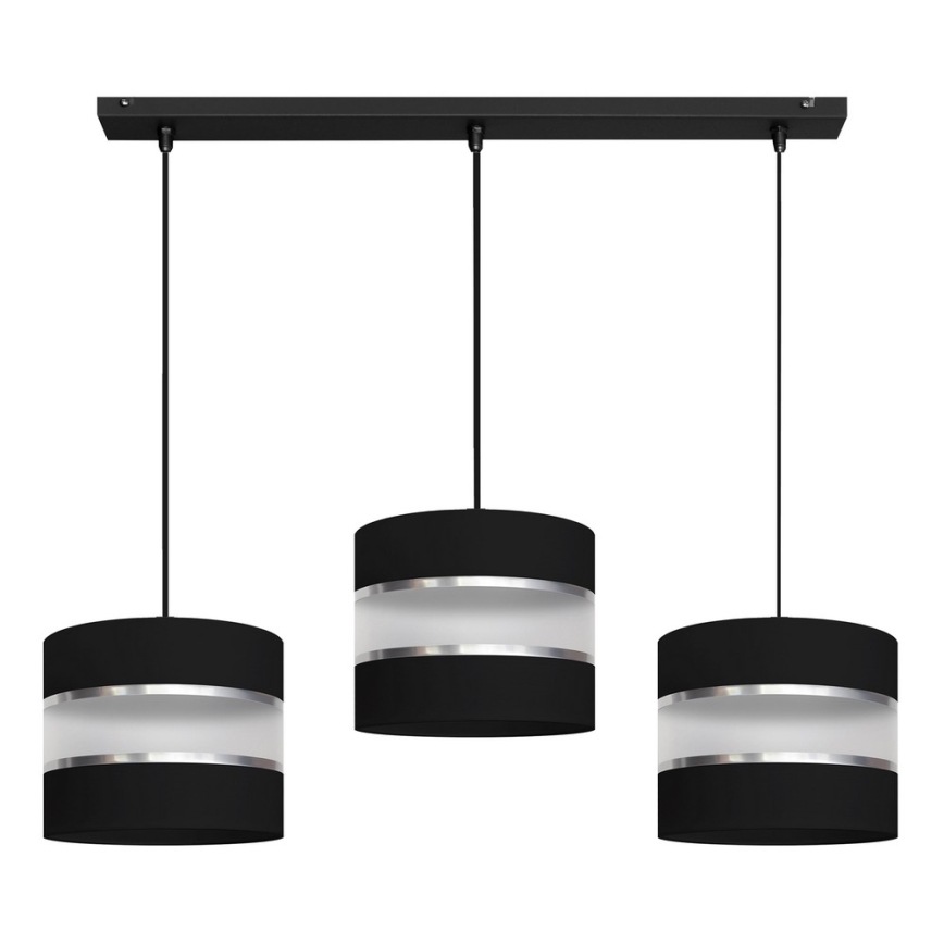 Lampadario su filo HELEN 3xE27/15W/230V nero