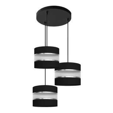 Lampadario su filo HELEN 3xE27/15W/230V nero